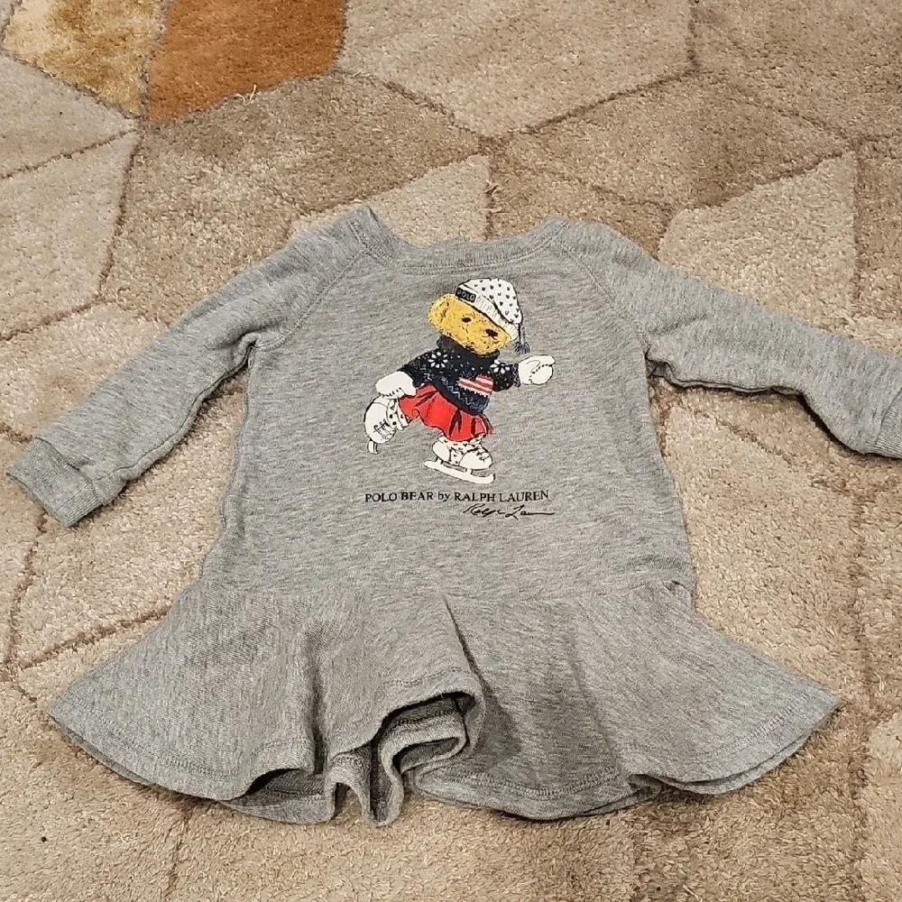 Ralph Lauren Gray Dress with Polo Bear Graphic NWOT